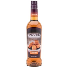 Upouria Caramel Coffee Syrup Flavoring, 100% Vegan, Gluten-Free, Kosher, 750 mL Bottle (Pack of 4) with 2 Syrup Pumps