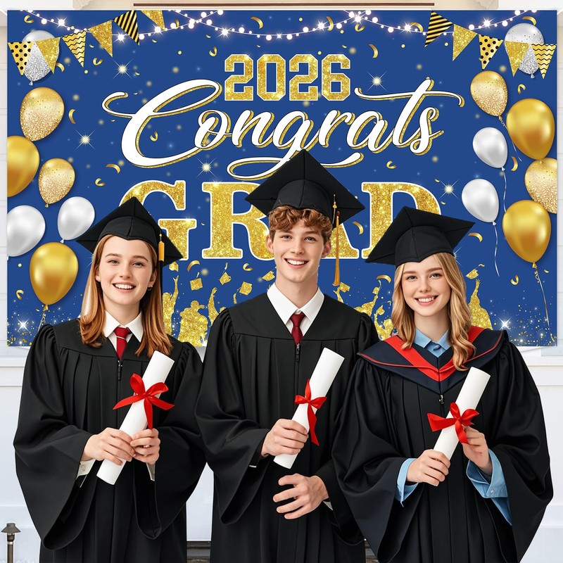 Class of 2026 Graduation Banner Decorations - 72.8'' x 43.3''