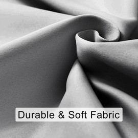 JIUZHEN Silver Grey Curtains for Bedroom - Blackout Curtains & Drapes Set of 2 Panels with Tiebacks, Thermal Insulated Room Darkening Noise Reducing Curtains for Living Room, 42 x 72 Inch