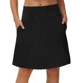 HCYXMFC Womens Athletic Skirts Golf Skirts for Women Knee Length Tennis Skirts for Women Casual Skorts Skirts for Women Quick Dry Sports Skirts for Women with Pockets. Black