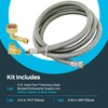 Eastman 12 Ft. Dishwasher Installation Kit, Braided Stainless Steel Supply