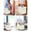 13" Fireproof Storage Ottoman Modern Leather Footstool with Lock Square