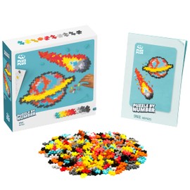PLUS PLUS - Puzzle by Number - 500 Piece Space - Construction Building Stem / Steam Toy, Interlocking Kids Mini Puzzle Blocks