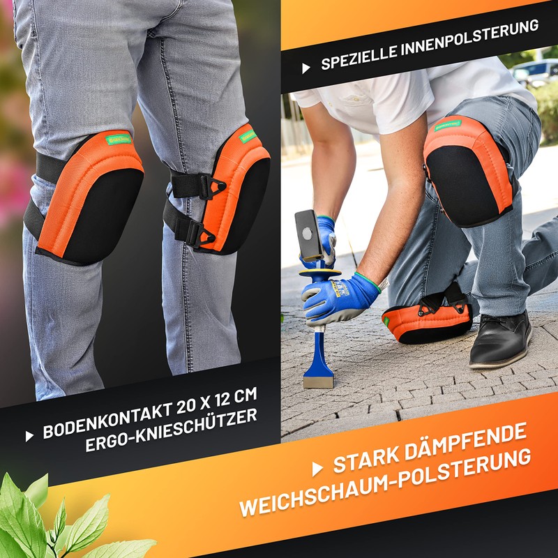 GRÜNTEK Gel Work Knee pads with 4 straps. Gardening Flooring