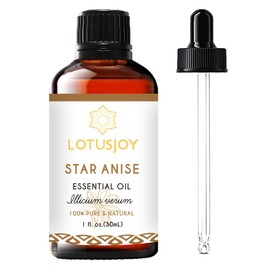 LOTUSJOY Star Anise Oil, Pure Natural Essential Oil for Diffuser Candle Soap DIY Skin Hair - 1 Oz