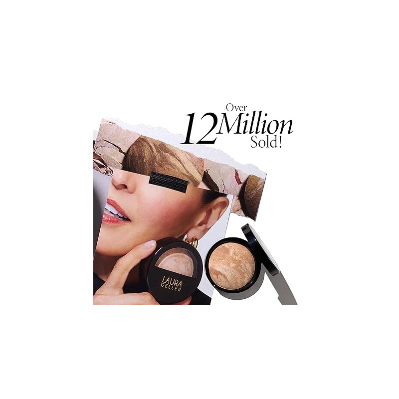 Laura Geller Baked Balance-n-Brighten Powder Foundation – Light, Color Correcting,
