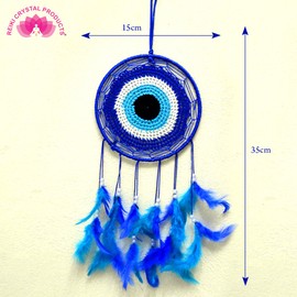 Reiki Crystal Products Evil Eye Dream Catcher Wall Hanging for Positive Energy and Protections 35 x 15 cm Approx