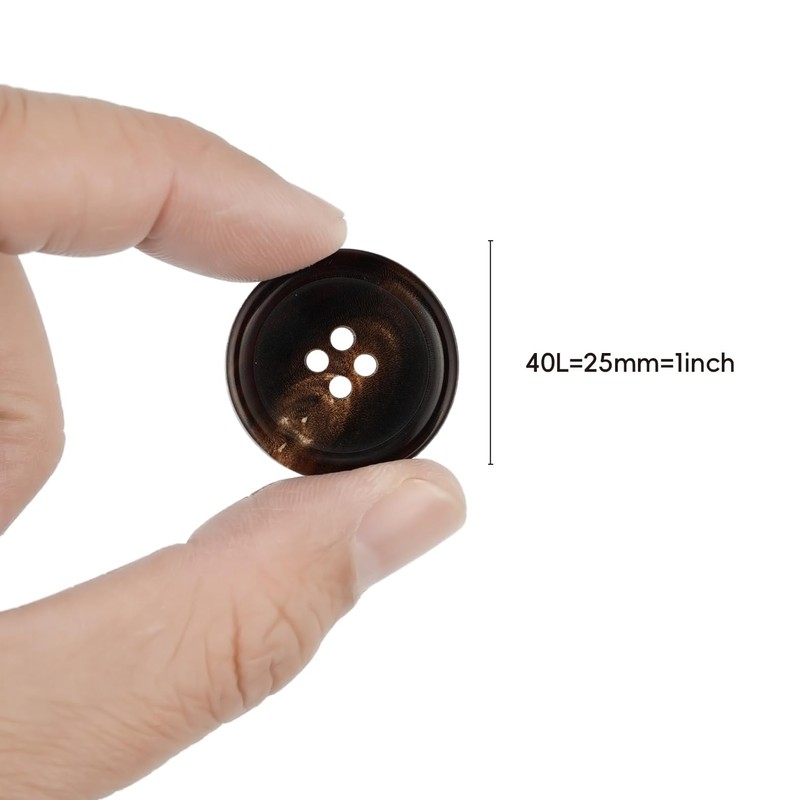 Septe 10Pcs 1 Inch Real Horn Buttons,Coat,Blazer Buttons Replacement (25mm,
