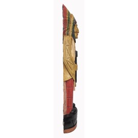 WorldBazzar Cigar Axe Indian Huge Hand Crafted Wooden Sculpture Cowboys Horseshoes Shotgun Old west Hunting Red, Green, Brown, Blue, Natural, Yellow, Orange