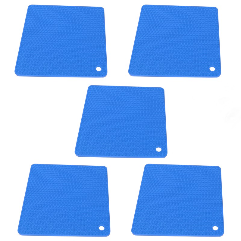 5pcs Silicone Pot Holders Mat Heat Resistant Anti Slip Square
