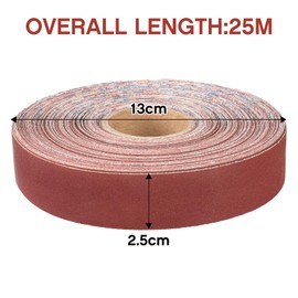 Shineboc sandpaper roll 2.5cmx25m 400 grit aluminum oxide sandpaper, suitable for sanding, wood, furniture finishing, stainless steel and automotive body processing