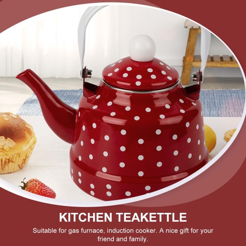 DOITOOL Vintage Tea Kettle 1.1 L Enamel Tea Kettle with