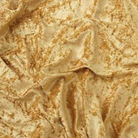 Premium Crushed Velvet Stretch Velour Fabric 150cm 59" Wide for Upholstery Dress Craft Drape Curtain Bed Headboard Material by The Meter by Discount Fabrics LTD (Gold)