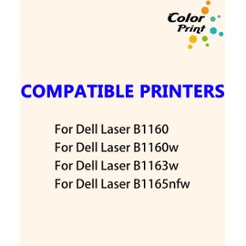 Color Print Compatible B1160 Toner Cartridge Replacement for Dell B1160w 1160 YK1PM 331-7335 HF44N HF442 B1163w B1165nfw 1163w 1165nfw 1160w B1165 B1163 Laser Printer (3-Pack, Black)
