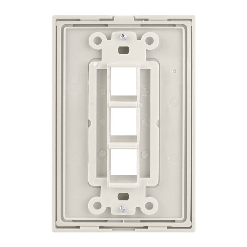 3-Port Keystone Wall Plate, Light Almond