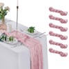 flohar 6 Pack Pink Cheesecloth Table Runner 9ft,17 x 108