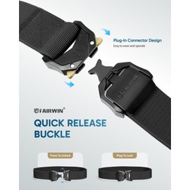 FAIRWIN Tactical Belt, 1.5" Nylon Web Military Hiking Rigger Work Belts for Men with Heavy-Duty Quick-Release Buckle
