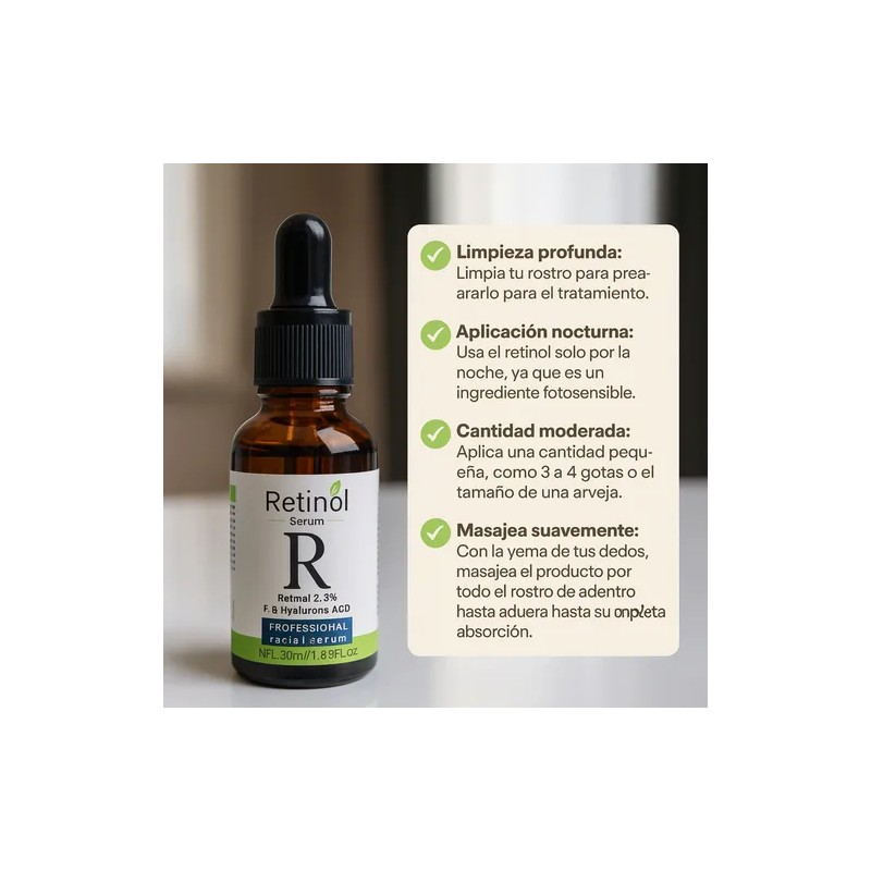 Suero Facial Retinol 2.5% Con Acido Hialuronico 30ml