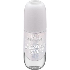 essence gel nail colour 18 dazzling shell, long-lasting nail polish, quick-drying, colour-intensive, shiny, vegan, glittering white, 8 ml