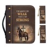 Cadowhimsy Strong Horse Cross Brown Print Faux Leather Bible Covers