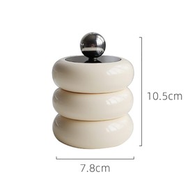 Tomotato Qtip Holder Dispenser, Nordic Style Cotton Swabs Dispenser Resin Desktop Cotton Ball Holder Storage Container with Lid Makeup Organizer Storage for Bathroom Vanity (White 3 Layers)