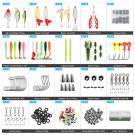 TCMBY Fishing Lures, 236Pcs Tackle Box with Tackle Included, Crankbaits, Spoon, Hooks, Weights & Fishing Accessories, Fishing Bait Lure Gear Kit Gift for Men Bass Freshwater