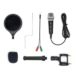 Condenser Microphone, Karaoke/Smartphone Microphone, Tabletop Microphone, Podcast, Omnidirectional, Mini Microphone, Handheld Microphone, For PC Vocals, Small Stand Microphone, Portable Karaoke,