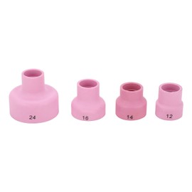 Ceramic TIG Cup Kit Set 12# 14# 16# 24# 2.4mm Center Hole Inner Dia for Welding Equipment Pink