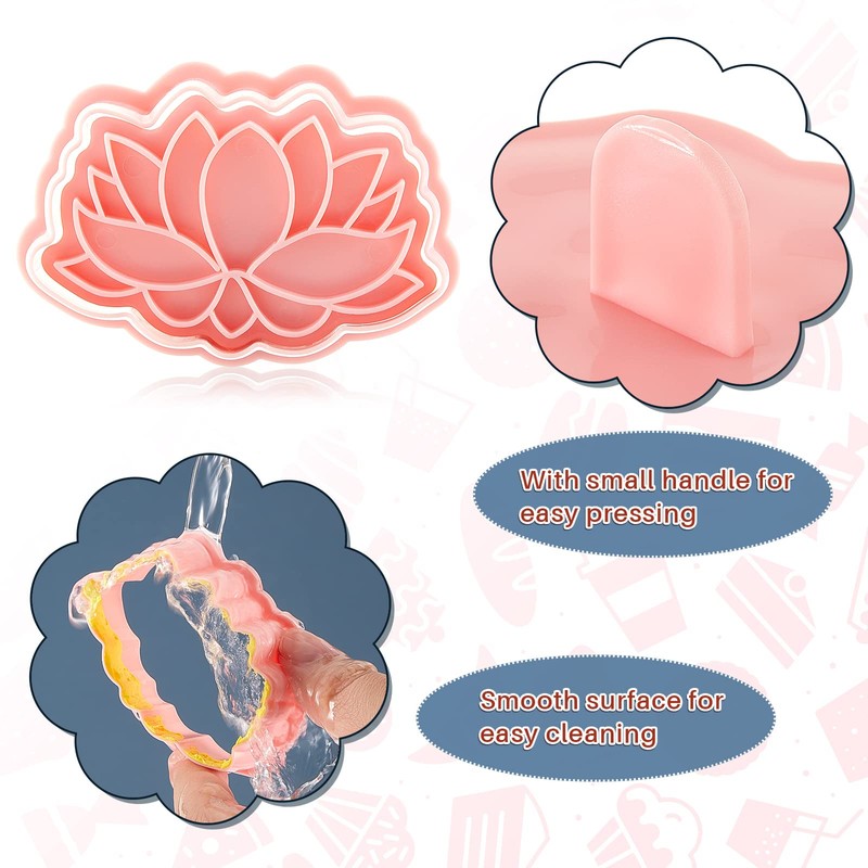 8 Pieces Flower Cookie Cutter Flower Shaped Cookie Mold Plastic