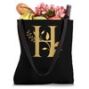 Cute Monogram Initial Coloured Letters Flowers Capital H Tote Bag