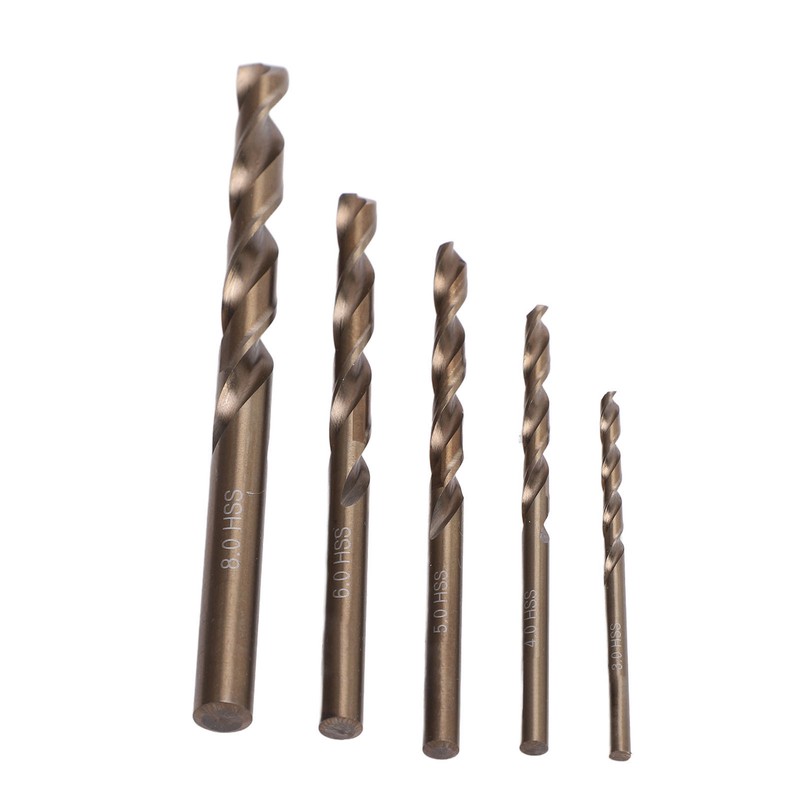5Pcs Straight Shank Twist Drill Bit HSS 3 4 5