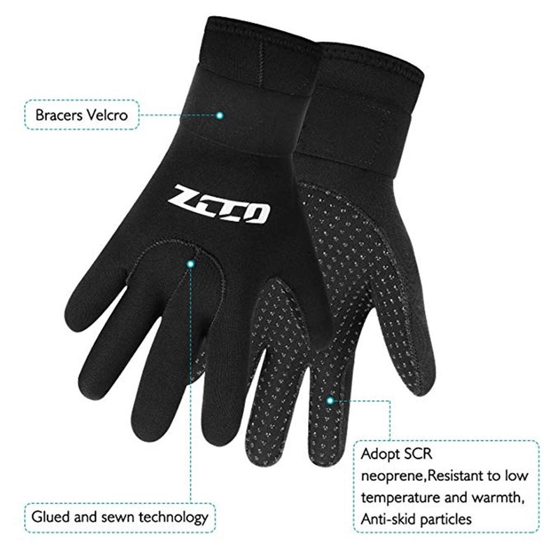 ZCCO 3 mm / 5 mm Neoprene Gloves, Non-Slip Wetsuit,