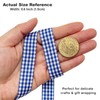 LYZXMLBL Royal Blue White Gingham Ribbon 5/8inx50Yd Woven Edge Gift
