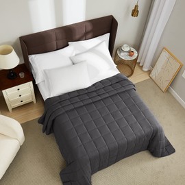 Weighted Blanket King Size (Dark Grey,80''x87'' - 25 lbs) Cooling Breathable Heavy Blanket Microfiber Material with Glass Beads Big Blanket for Adult All-Season Summer Fall Winter Soft Thick Blanket