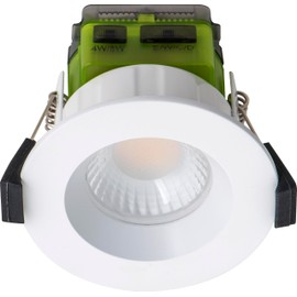 Luceco FType Regressed Mk2 Power Change and 4Colour 2700K, 3000K, 4000K, 6000K Colour Change Temperature Downlight, 4W/6W, IP65 Rated, White