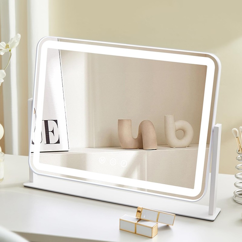 HIEEY Vanity Mirror with Lights, Makeup Mirror with Lights, Three