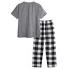 Verdusa Men's 2 Piece Loungewear Pajama Set Plaid Print Short
