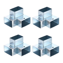 uxcell 3-Way Gazebo Brackets Kit, Right Angle Corner Bracket Woodworking DIY Post Base Kits for 2" x 1.22" Lumber for Outdoor Patio Gazebo Log Cabins (4 Pack)