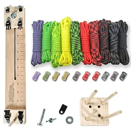Paracord Planet 550 lb Type III Paracord Combo Crafting Kit with a 10” Pocket Pro Jig (Your Choice of Including a Monkey Fist Jig)