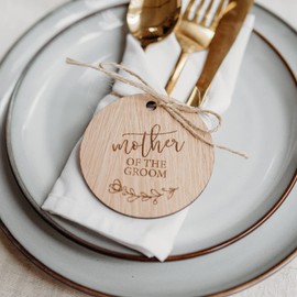 Wooden Wedding Dress Hanger Tag for Bride/Bridesmaid/Flower Girl/Maid of Honour/Mother of the Bride/Groom (Mother of the Groom)