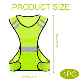 eModwey Running Vest for Jogging, Reflective High Visibility Vest, Breathable and Ultralight, Safety Vest for Men and Women, for Night Activities, Neon Yellow