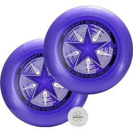 Discraft Two-Pack Purple Ultrastar Ultimate Discs - Standard Size, Varied Foil Designs, Perfect for Competitive & Casual Play