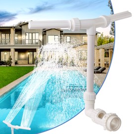 Swimming Pool Waterfall Fountain Spray - 2 Fountain Heads Water Sprinkler, Cool & Warm Pool Spa Water Temperatures, Water Fun Pool Aerator Backyard Decor for Above & In-ground Indoor Outdoor Pools