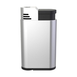 Palio Torcia Single Jet Flame Lighter, Refillable, Adjustable Torch Flame, Wind Resistant, Simple, Functional, Pocket Size, Durable Metal Body, Silver