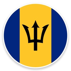 2 x 10cm/100mm Barbados Flag Window Cling Sticker Car Van Campervan Glass #9144