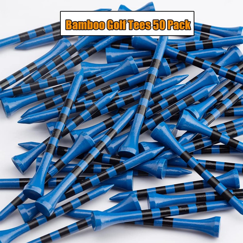 MAZEL 50 Counts Bamboo Golf Tees 2 3/4"&3 1/4" Mixed