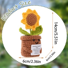 Aruigu Pocket Hug Sunflowers Lucky Charm Gifts, Lucky Sunflower Positive Gifts, Positive Potato German Replacement, Courage Gift, Get Well Gift (Sunflower)