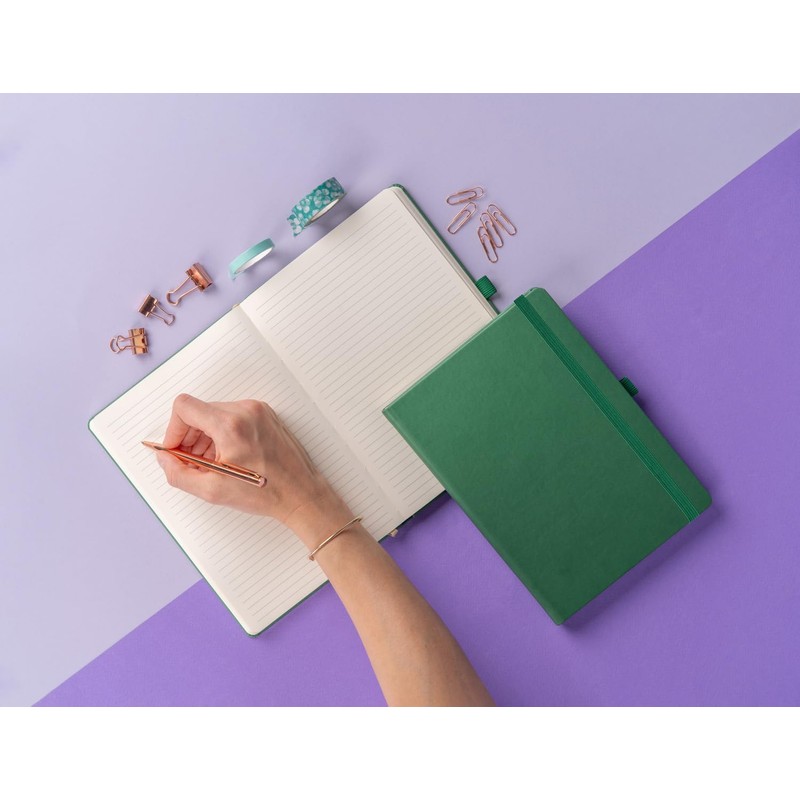 NOTIQUE Notebook Lined, Hardcover Notebook, Journal, Diary with Elastic Band