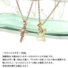 Jurice Women's Men's Yellow Gold Stainless Steel Hawaiian Jewelry Necklace Cross Birthday Anniversary