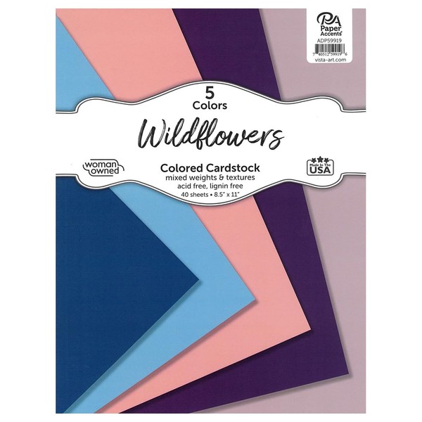 Accent Design Paper Accents Cardstock Variety Pack 8.5x11" 40 Sheets
